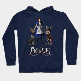 Alice: Madness Returns-Alice Liddell, Cheshire Cat, White Rabbit Hoodie